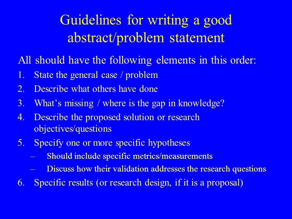 writing a problem statement for a research proposal